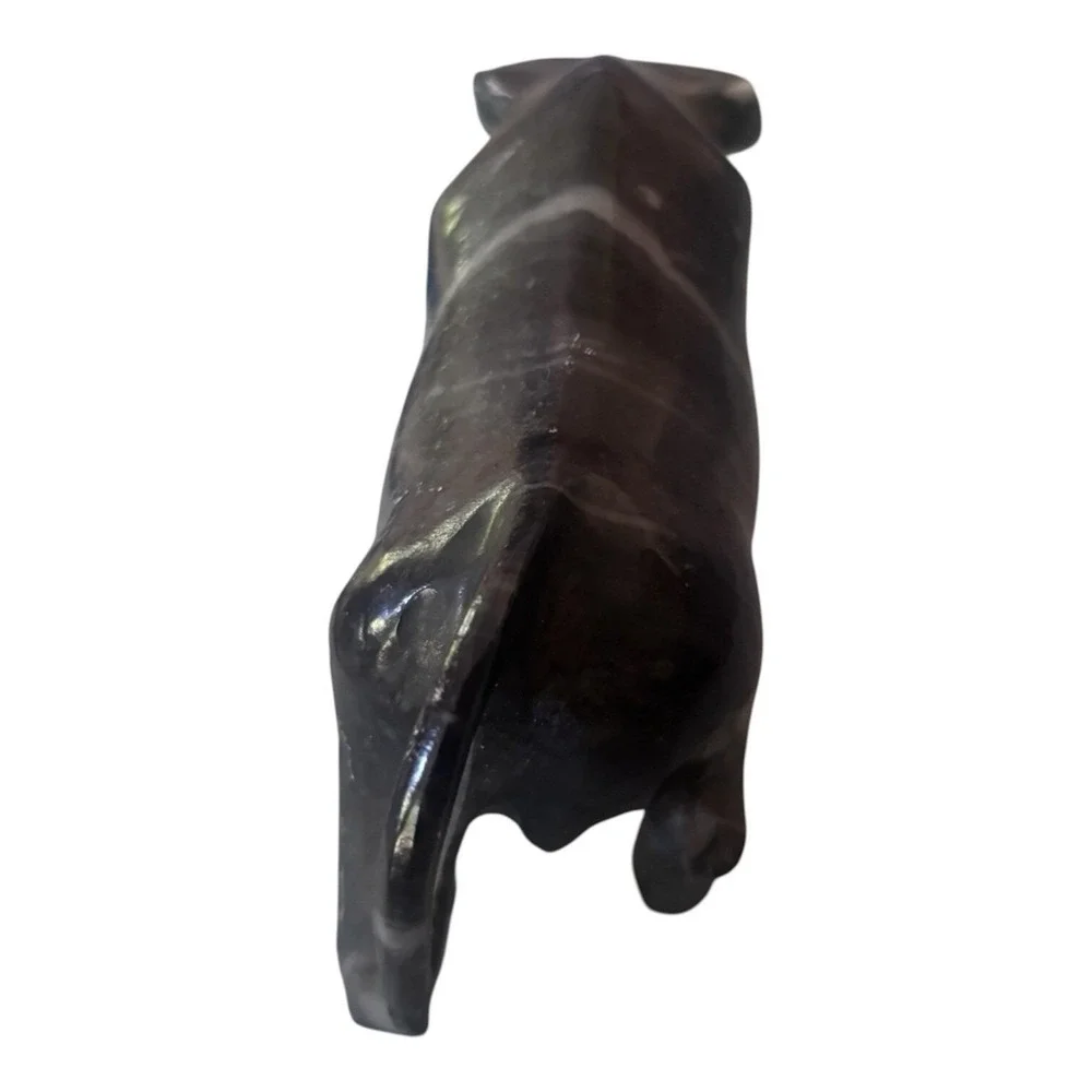 Vintage Black Onyx Charging Bull 6